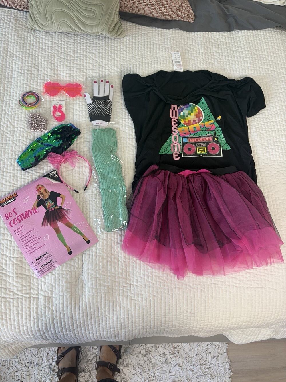 Spooktacular Creations 80s Costume Women XL Tutu Accessories Retro Halloween